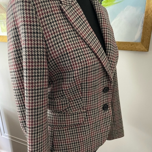 H&M/EUC Jacket Blazer Tartan Wool Blend - Picture 6 of 10